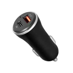 شاحن سيارة جديد لعام 2025 مع منفذ <span class=keywords><strong>USB</strong></span>-C بقوة 18 واط ومنفذ <span class=keywords><strong>USB</strong></span> بقوة 5 فولت/2.1 أمبير، شحن سريع ثنائي المنافذ لجميع الهواتف - Product Image 1