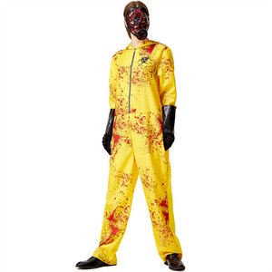 Adultos personalizado Halloween Cosplay <span class=keywords><strong>Zombie</strong></span> <span class=keywords><strong>disfraz</strong></span> para hombres amarillo miedo Doomsday Bloody <span class=keywords><strong>Zombie</strong></span> mono - Product Image 5