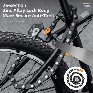 Candado Plegable WEST BIKING <span class=keywords><strong>para</strong></span> Bicicleta de Montaña y Carretera, Candado <span class=keywords><strong>Antirrobo</strong></span> de Alta Seguridad <span class=keywords><strong>para</strong></span> Bicicleta, Scooter, Bicicleta Eléctrica, Candado de Cadena <span class=keywords><strong>para</strong></span> Ciclismo - Product Image 2