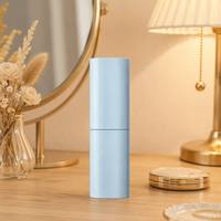 Flacon de lotion carré vide en PP de 100 ml et 120 ml, rechargeable, sans air, sérigraphié, recyclable, marque privée, surface rose givrée, ouverture facile