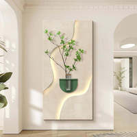 Décoration d'intérieur moderne et luxueuse, peinture décorative en pierre de grès tridimensionnelle avec éclairage LED pour décorer les maisons