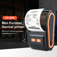 Nouvelle conception, imprimante thermique portable Bluetooth mini 2 pouces, imprimante thermique mobile sans fil 58 mm, imprimante thermique de reçus portable Android