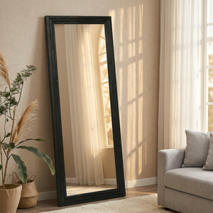 <span class=keywords><strong>Grand</strong></span> <span class=keywords><strong>miroir</strong></span> rectangulaire avec cadre en bois massif, à poser au sol, à accrocher ou à appuyer contre le mur, <span class=keywords><strong>miroir</strong></span> en bois brun pour salon - Product Image 2