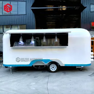 Nuevo estilo Airstream Trailer Mobile Vintage Van Street Food Truck Trailer para pollo frito Bebida Helado Dulces Panadería