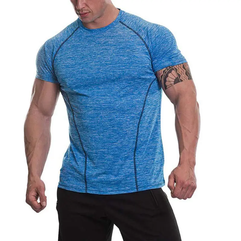 100 Polyester Gym t-shirts Vente en gros t-shirt Fitness Sports Top Gym Hommes Tee