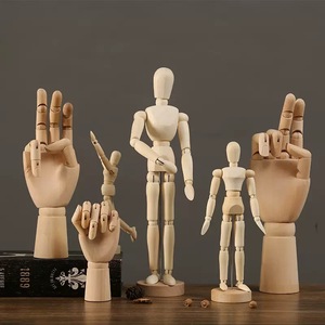 Home Decor Creative Figure Sculpture Wooden Crafts Wooden Joint Man Desktop Decoration Ornament Gifts