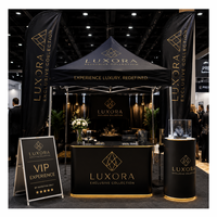 Tente de stand d'exposition avec kit de drapeau plume pour stand de salon professionnel, marketing extérieur, service OEM ODM