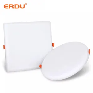 Erdu iluminação para painel interno, painel de luz de led redondo ajustável montado sem armação luzes redondas 3d