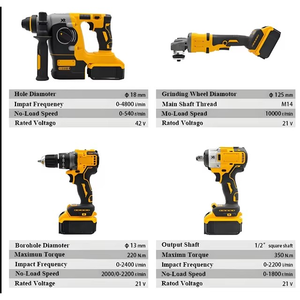 Vente directe <span class=keywords><strong>AliExpress</strong></span> - Ensemble d'outils électriques DW à batterie lithium haute puissance 4-en-1 : clé à chocs sans balais et meuleuse d'angle - Product Image 5