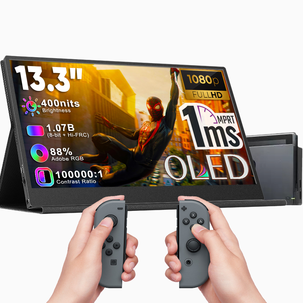 OEM & ODM <strong>13.3</strong> <strong>Inch</strong> Portable FHD <strong>OLED</strong> Monitor with 1ms Response Time USB Type-C <strong>IPS</strong> Panel External Gaming <strong>Screen</strong> for Laptop
