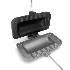 Sandwichera <span class=keywords><strong>de</strong></span> doble cara para acampar, sartén antiadherente <span class=keywords><strong>de</strong></span> aluminio con asa extraíble para sartenes al aire libre - Product Image 3