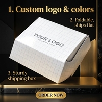 Boîte d'expédition en carton blanc avec logo personnalisé en relief et estampage à chaud, design pliable pour bijoux, cosmétiques, boîte cadeau