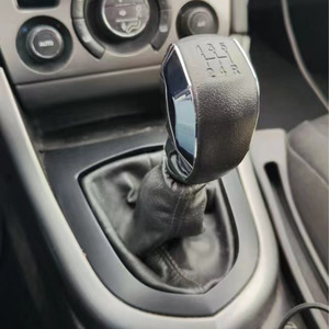 Peugeot Citroen Gear <b>Shift</b> <b>Knob</b> Black Silver Leather Ergonomic MT Replacement Part - Product Image 2