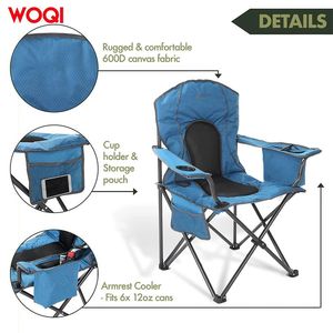 Chaise de camping pliable Woqi Outdoor, bleu paon, structure en aluminium, tissu Oxford, avec porte-gobelet, portable - Product Image 3