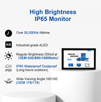 Moniteur tactile industriel encastré haute luminosité, étanche en extérieur, 7, 10.1, 15.6, 15, 17, 19 pouces, IP65, VESA, capacitif