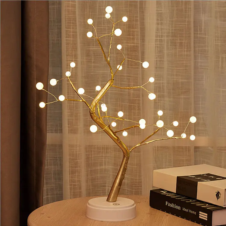 โคมไฟต้นไม้บอนไซตั้งโต๊ะ LED ไข่มุก36/108,โคมไฟต้นไม้ประดิษฐ์ DIY ของตกแต่งสำหรับเป็นของขวัญในบ้านเทศกาลแต่งงานวันหยุด