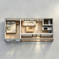 SKYLINE Maisons conteneurs amovibles 20 pieds, mini-maisons respirantes en acier au design contemporain, prêtes à l'emploi, à prix abordable