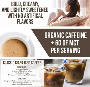 Suplemento DE SALUD rápida Slim Keto Coffee MCT Té verde instantáneo Café para perder peso
