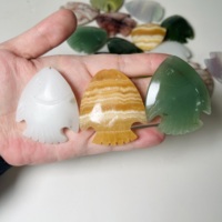 En gros Poisson Tropical Figurine Sculptures Cristal Artisanat Statue Poche Pierre Reiki Fengshui Sculpture Pierre De Cristal Naturel