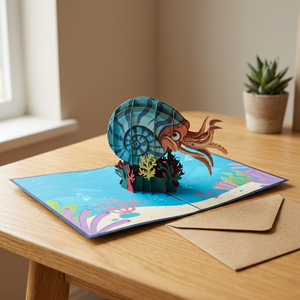 Carte pop-up Pompilius faite main, style animal, lavable, design personnalisé, meilleur prix, tendance actuelle - Product Image 2
