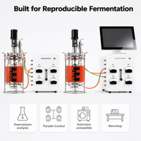 Récipient sous pression en verre borosilicate double paroi Ruiyuan, bioréacteur motorisé, fermenteur pour usage en laboratoire, capacité de 2 à 20 L