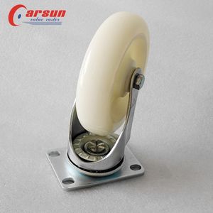 Ruedas Giratorias Industriales de Nylon Blanco de 5 Pulgadas (125 mm) con Rodamientos de Bolas, Duraderas, Personalizables, con Soporte ODM/OEM y Protectores de Rosca - Product Image 3