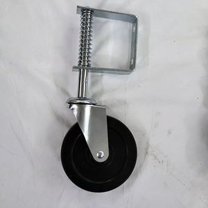 Roulettes à ressort pour portail, roue en acier à roulement à billes de 4 pouces, accessoire industriel pour entrée, sans frein, type à trou de boulon - Product Image 3