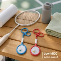Porte-clés publicitaire en PVC pour raquette de badminton, breloque sportive, logo personnalisé, pendentif de sac de club, souvenir, cadeau promotionnel, vente en gros, OEM