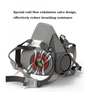 Respirateur demi-masque industriel de haute qualité certifié CE, en polycarbonate, protection personnelle anti-poussière et anti-gaz - Product Image 3