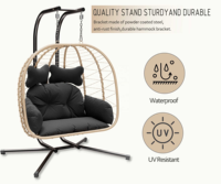 Fauteuil suspendu moderne en osier pour l'extérieur, durable, en métal, idéal pour la terrasse, le balcon, le jardin, le porche familial