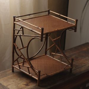 Estante de bambú para té, estante de almacenamiento pequeño de estilo Zen para utensilios de té, accesorios, soporte de exhibición para juego de té de porcelana de origen Anji - Product Image 2
