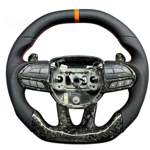 Volante de Cuero Personalizado de Italia con Detalles en Carbono para Grand Cherokee, Charger, Challenger, Durango, Chrysler 300, SRT, <span class=keywords><strong>SRT8</strong></span>, Trackhawk - Product Image 3
