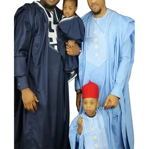 H & D de moda colorido padre y hijo de diseño de estilo de su propio Africana ropa para los hombres, conjunto de ropa