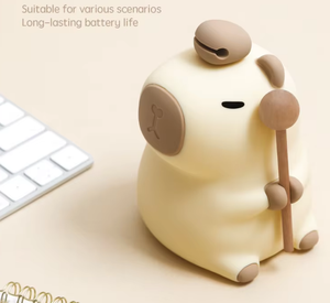 Linda Lámpara Nocturna LED de Capibara, Lámpara de Noche de Silicona Suave, Recargable por USB, con Cambio de Color para Bebés y Niños - Product Image 2