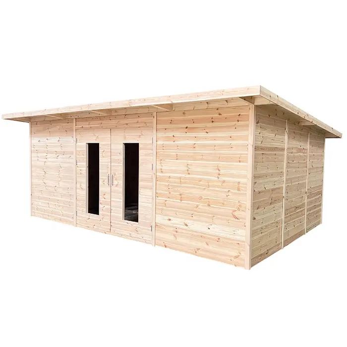 Casa Modular de madera para jardín, madera de 12x16 pies, moderna, movible, prefabricada, color verde