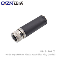 Connecteur de câblage automobile M8 en plastique, étanche IP67, à 3 broches mâle et 4 trous femelle, avec bornes à souder