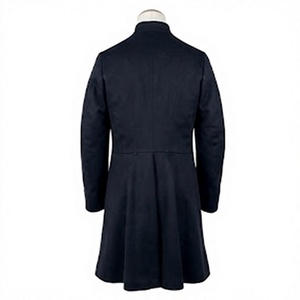 Uniforme Histórico Negro para Hombre, 100% Lana, Ecológico, con Piel de Zorro Auténtica, Prenda Exterior Tejida, Cierre de Botones Largo al Frente, Reproducción Americana - Product Image 4