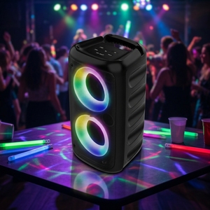 Mini Altavoz Portátil de 10W con Batería Recargable USB y Luces LED RGB para Karaoke y Cine en Casa HY3317 - Product Image 2