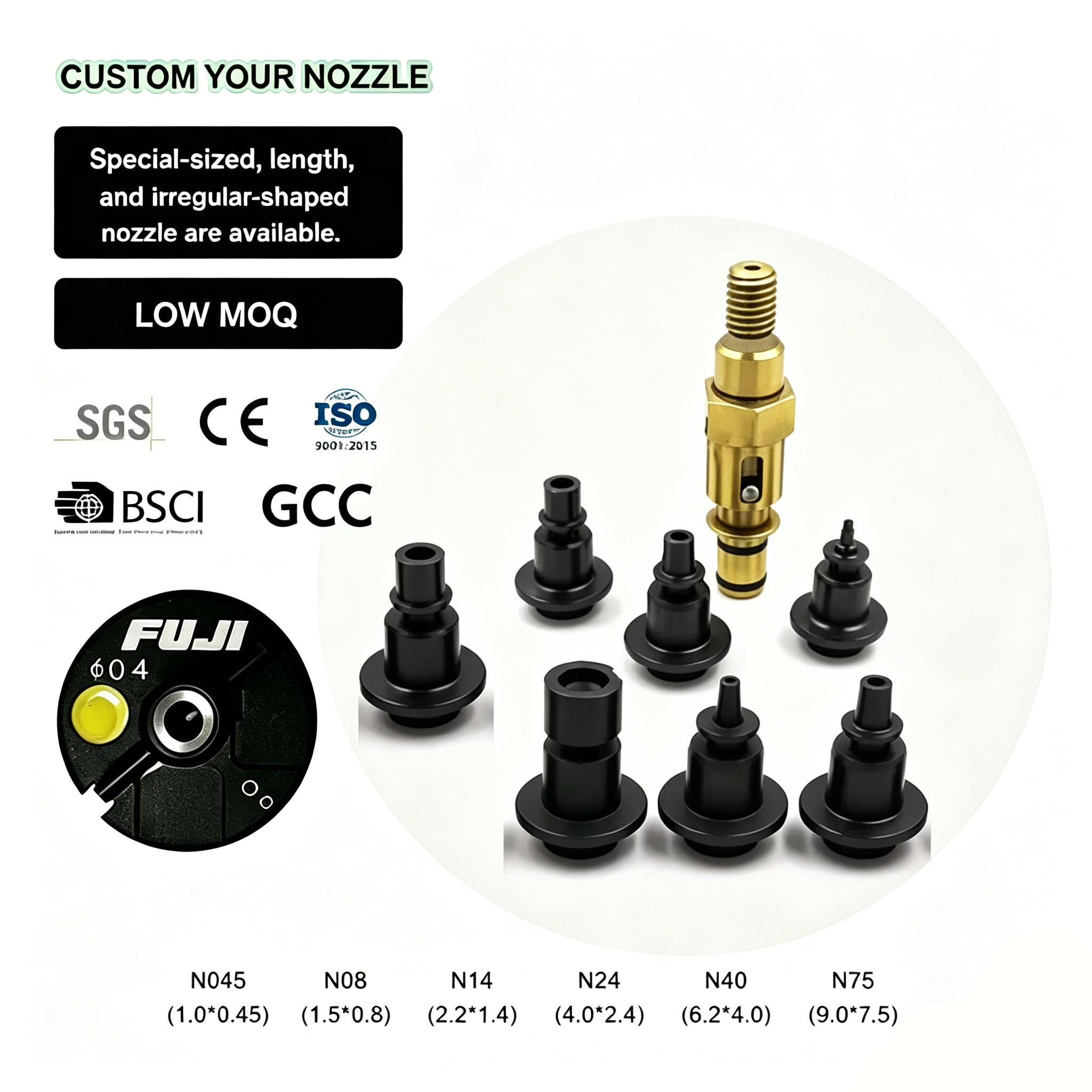 SMT Nozzle N08 N14 N24 N40 N045 N75 CP40 Holder for Samsung Hanwha