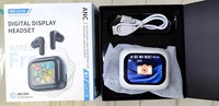 Casque TWS à Annulation de Bruit LX-10, Casque Gaming sans Fil à Écran Tactile LCD Complet, Écouteur sans Fil TWS ANC ENC