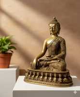 Statuette de Bouddha moderne en laiton, artisanale, en métal, pour la décoration de la maison, la méditation, un cadeau spirituel d'anniversaire