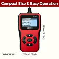 Herramienta de Diagnóstico Automotriz Portátil V100 Escáner de Coche OBDII con Funciones de Diagnóstico Completas del Sistema Analizador OBDII OBD2 Todo en Uno