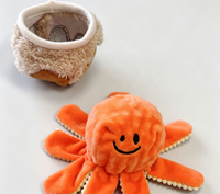 Jouet interactif pour chien en peluche douce en forme de pieuvre, avec fonction vocale et couineur, pour mâcher et mordre
