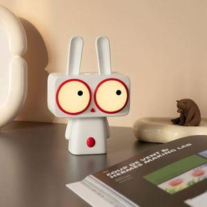 Cute <b>Rabbit</b> Atmosphere Sleep Timing Night Light Eye Caring Bunny Sleeping <b>Table</b> <b>Lamp</b> Battery Operated Warm White LED ABS Home - Product Image 2