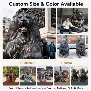Scultura in Bronzo di Leonessa a Grandezza Naturale con Scena di Caccia, Cinghiale Prede e Cuccioli per Decorazione di Giardini, Ville e Tenute - Product Image 4