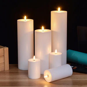 Étanche Grande Taille 10x25cm 15x25cm <span class=keywords><strong>Led</strong></span> <span class=keywords><strong>Bougie</strong></span> À Piles En Plastique Pilier <span class=keywords><strong>Led</strong></span> Bougies Électriques Chaud Décoration Lumière - Product Image 2