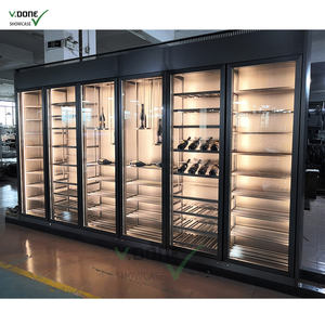 Armoire de présentation de vin commerciale à température constante en acier inoxydable de luxe, finition brossée mate, certifiée CE, thermoélectrique - Product Image 1