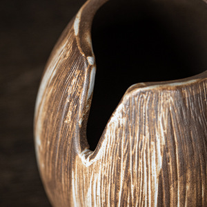 Stoneware Retro Handmade Special-shaped Desktop Ceramic Hydroponic Mini Flower <strong>Vase</strong> Decoration Dried Flower Inserting <strong>Small</strong> <strong>Vase</strong> - Product Image 4