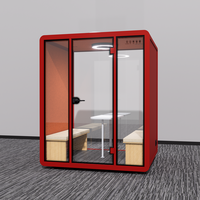 Cabine insonorisée pour hôpital, centre commercial, atelier - Cadre modulaire en alliage d'aluminium, design moderne pour la collaboration sur les documents et l'édition conjointe