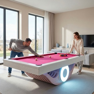 Table de <span class=keywords><strong>billard</strong></span> moderne de luxe personnalisable en bois massif de 9 pieds avec forme arc-en-ciel, multifonctionnelle, en ardoise, pour snooker et <span class=keywords><strong>billard</strong></span> - Product Image 1